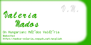 valeria mados business card